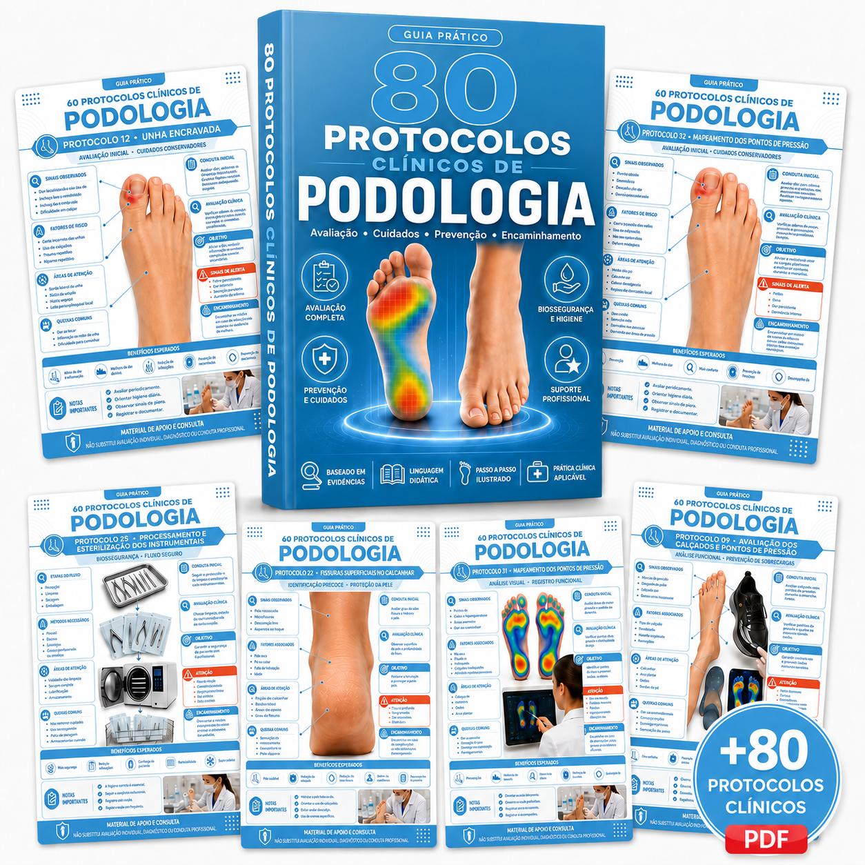 80 MAPAS VISUAIS DE PROTOCOLOS DE PODOLOGIA